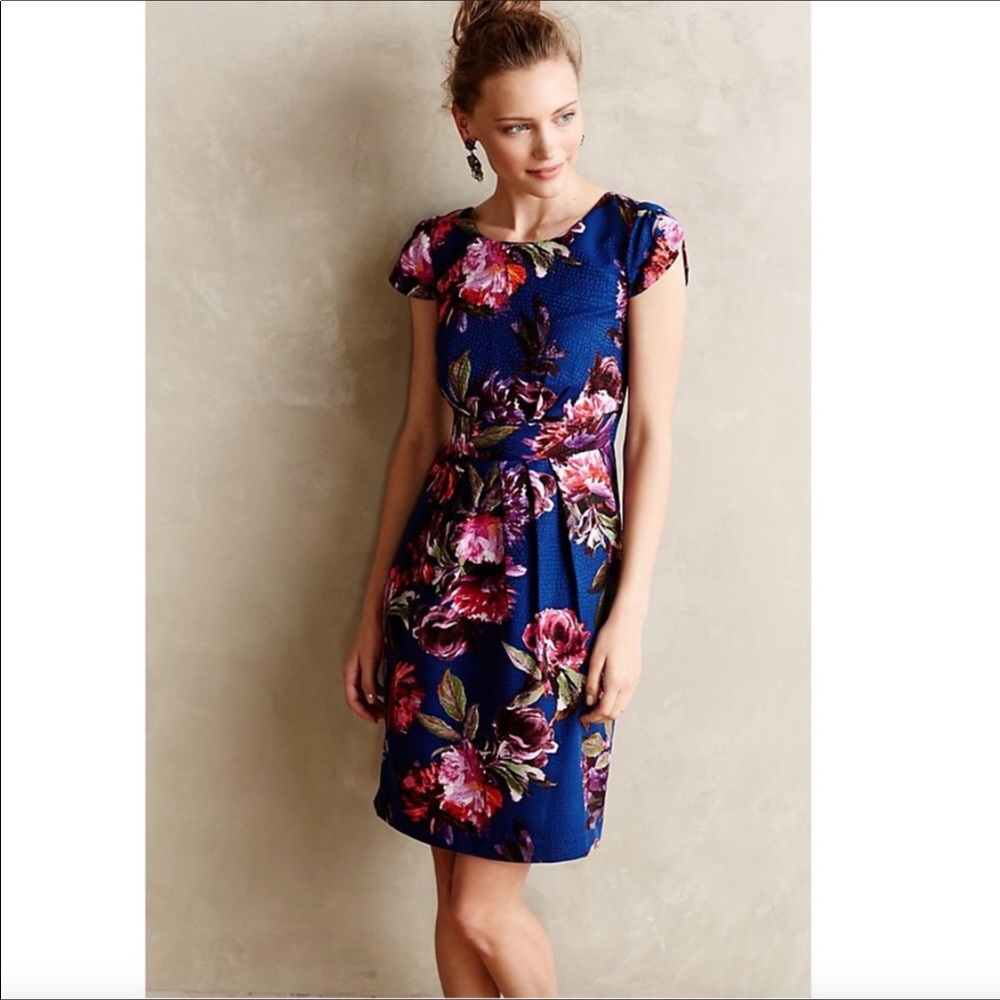 Anthropologie Moulinette Soeurs Blue Floral Dress